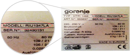 Produktnummer Gorenje-ersatzteile