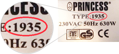 Produktnummer Princess